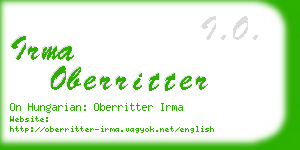 irma oberritter business card